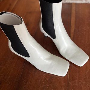 Proenza Schouler Lamb White Booties